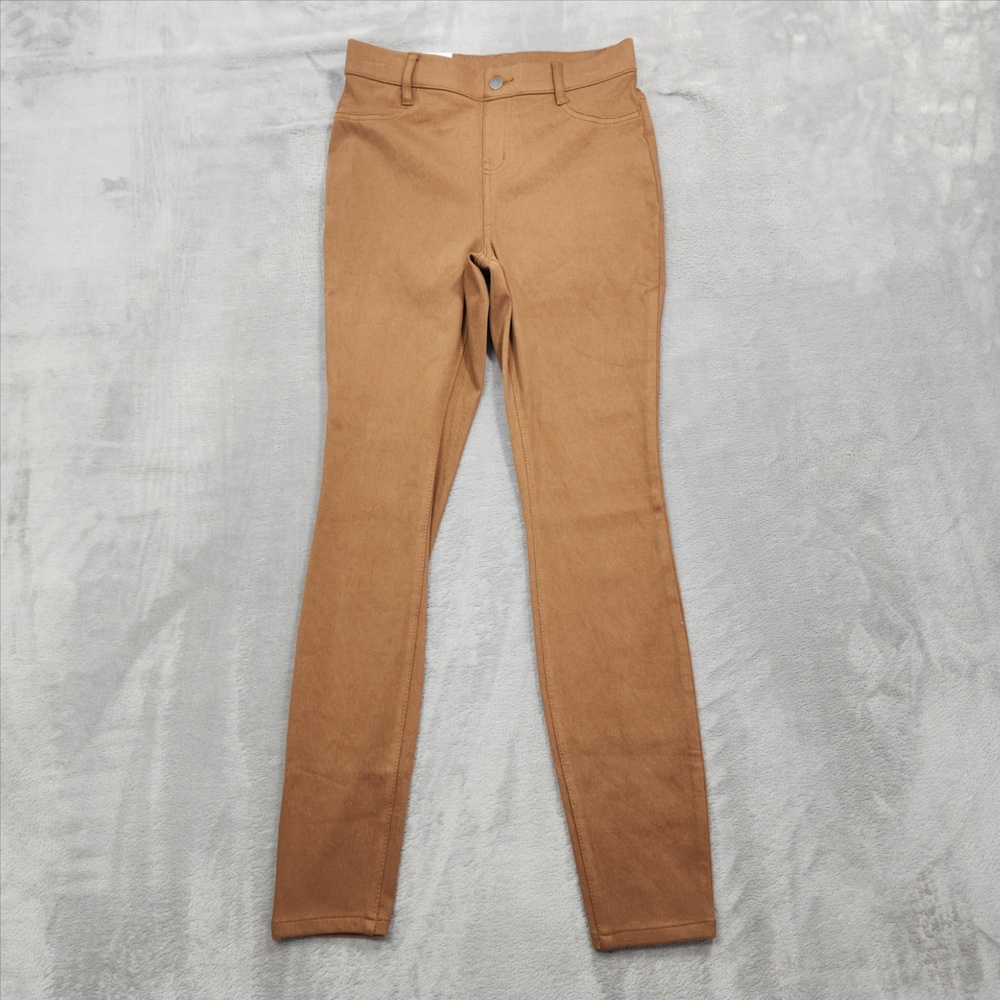 NEW Time And Tru Leggings Womens XS Brown High Rise Skinny Jegging Stretch Twill